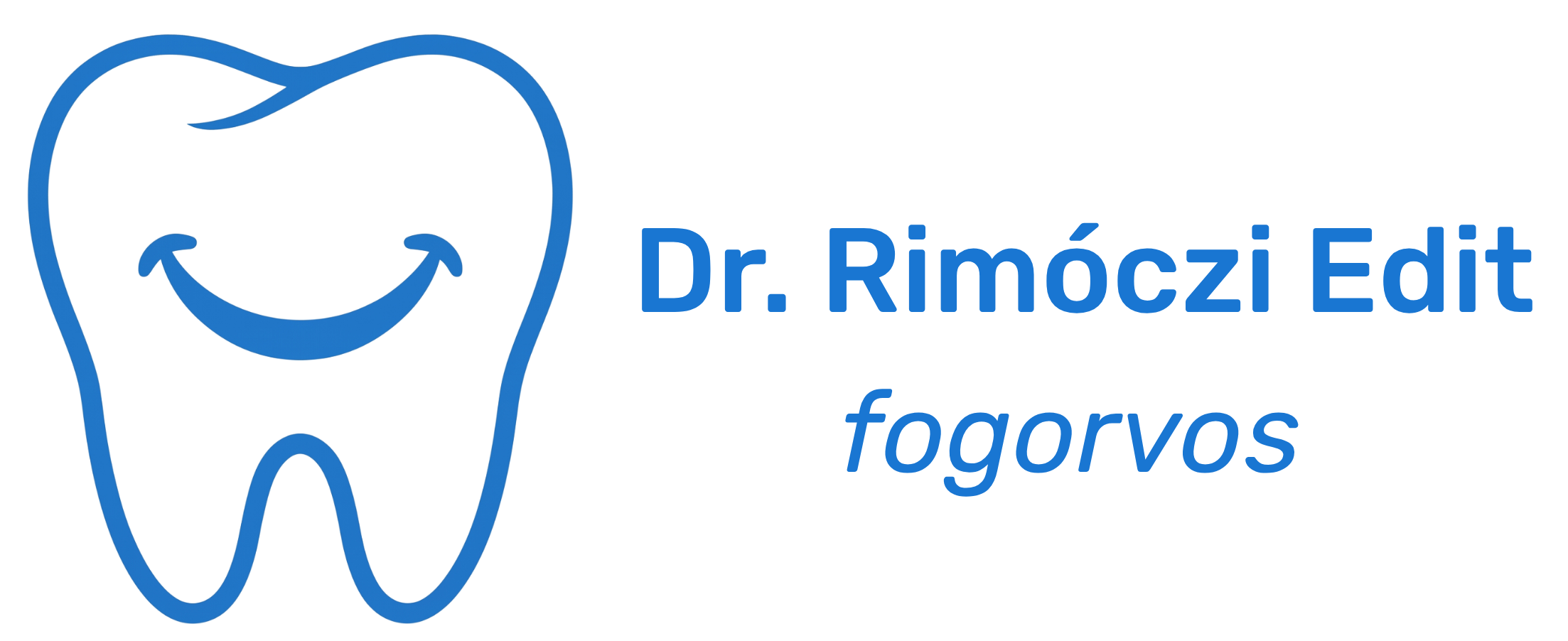 Dr. Rimóczi Edit hetényegyházai fogorvos logója, amely egy mosolygó fogat ábrázol